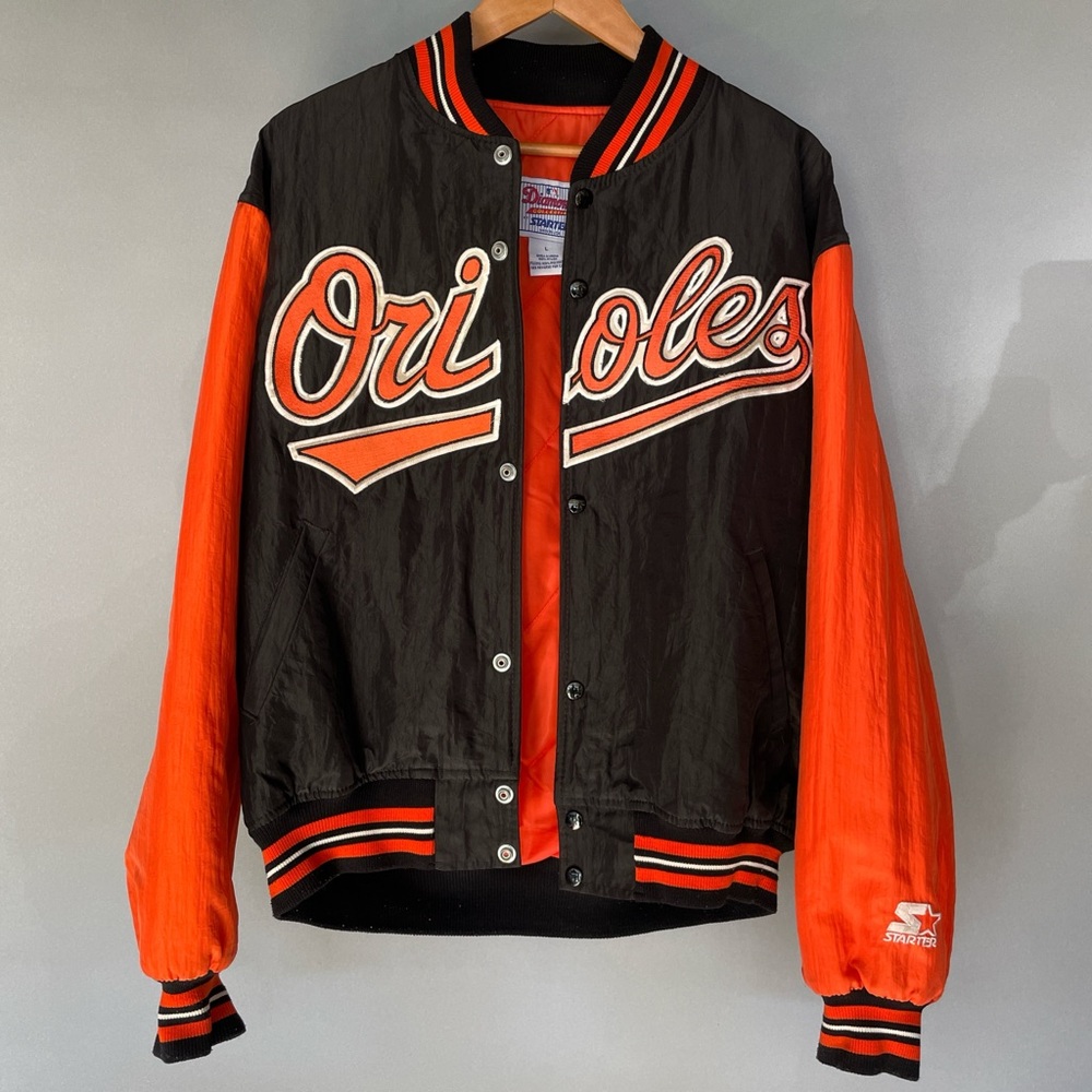 VTG 90’s STARTER Baltimore Orioles MLB Baseball Orange/Black Jacket Size Large